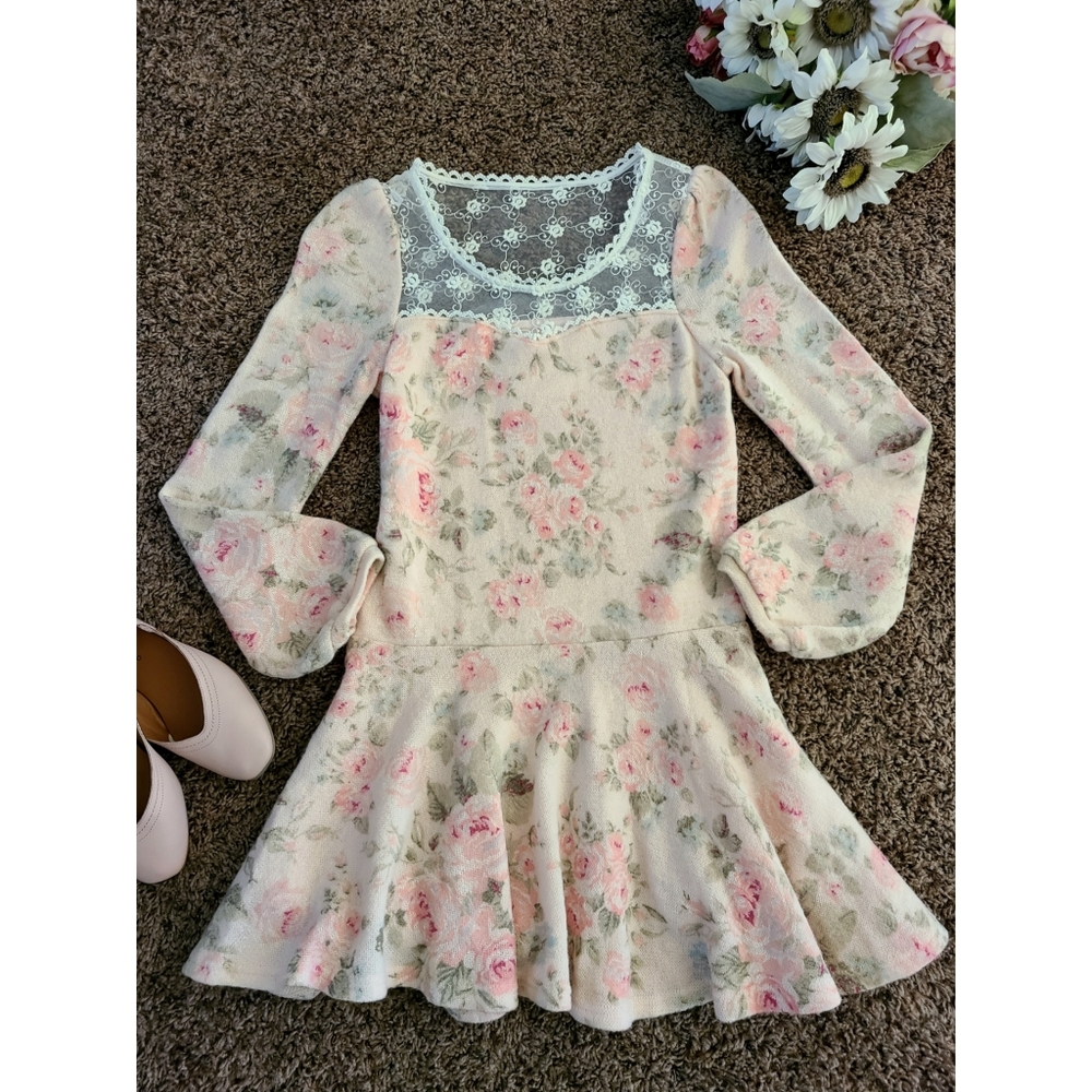 Floral drop waist dress